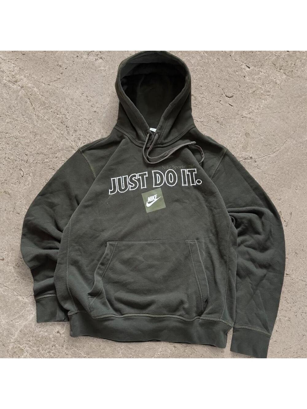 Fire embroidered vintage style Nike Just Do It Hoodie